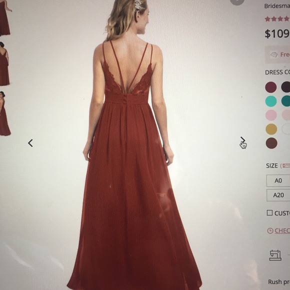 COPY - Azazie Blake Rust Brand New size A2 - Picture 2 of 5